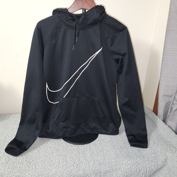 Nike Other - Nike Black Hoodie Sweatshirt with Large Swoosh Logo